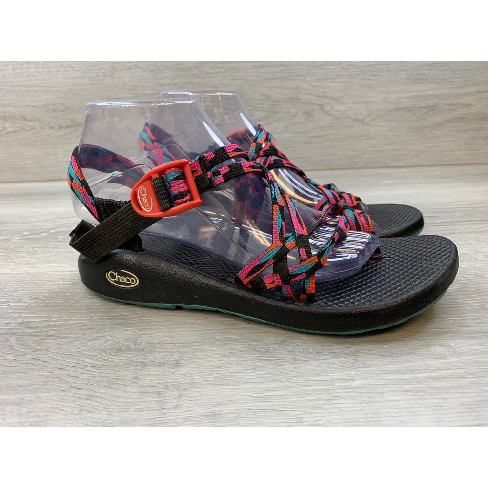Chaco Z Cloud 2 Women's 9 Sandals Double Strap Toe Loop Multi Color Geometric